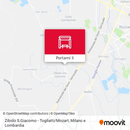 Mappa Zibido S.Giacomo - Togliatti / Mozart