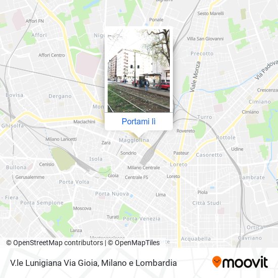 Mappa V.le Lunigiana Via Gioia