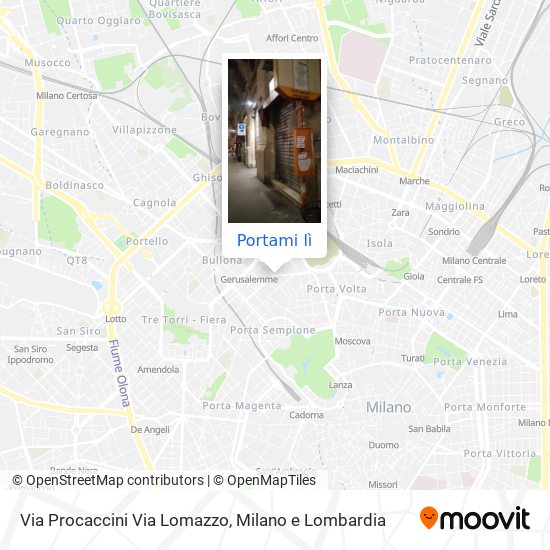 Mappa Via Procaccini Via Lomazzo