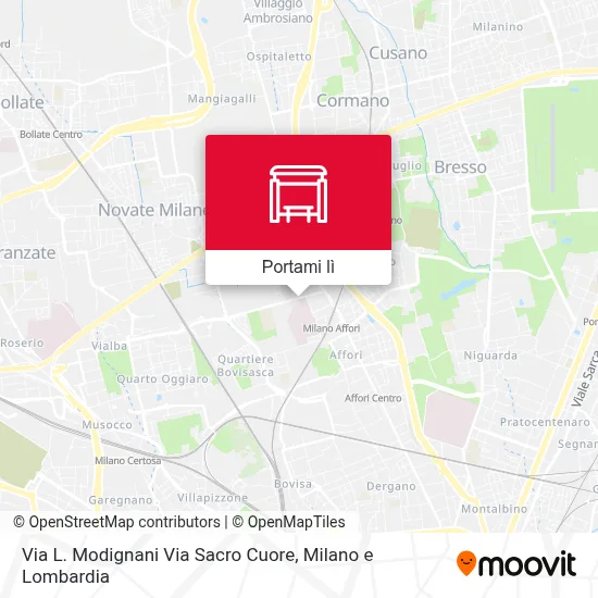 Mappa Via L. Modignani Via Sacro Cuore