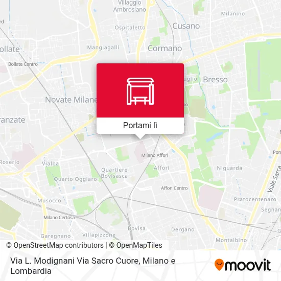 Mappa Via L. Modignani Via Sacro Cuore