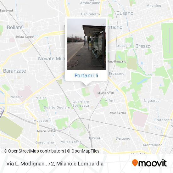Mappa Via L. Modignani, 72