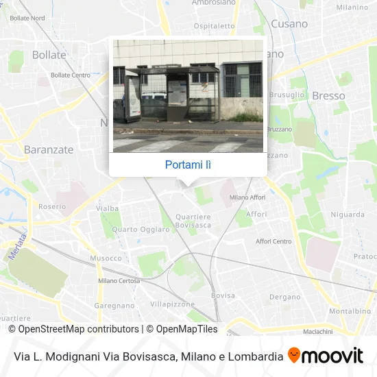 Mappa Via L. Modignani Via Bovisasca