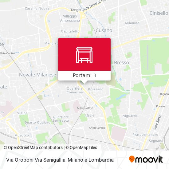 Mappa Via Oroboni Via Senigallia