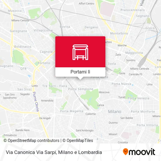 Mappa Via Canonica Via Sarpi