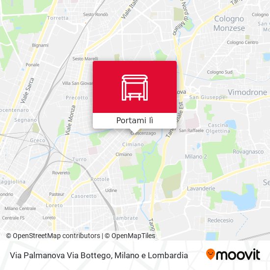 Mappa Via Palmanova Via Bottego