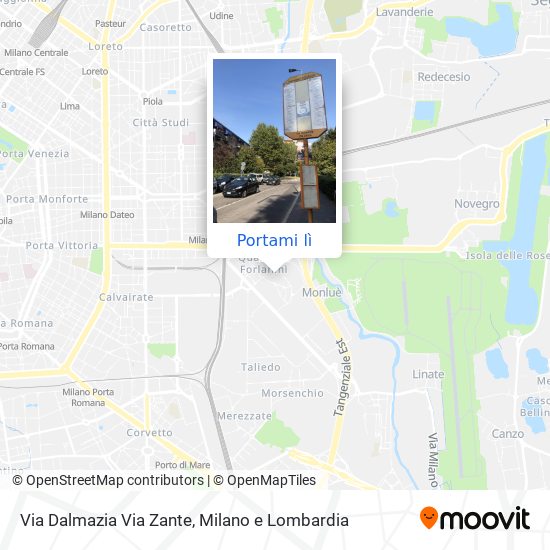 Mappa Via Dalmazia Via Zante