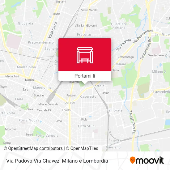 Mappa Via Padova Via Chavez