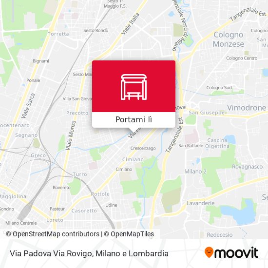 Mappa Via Padova Via Rovigo