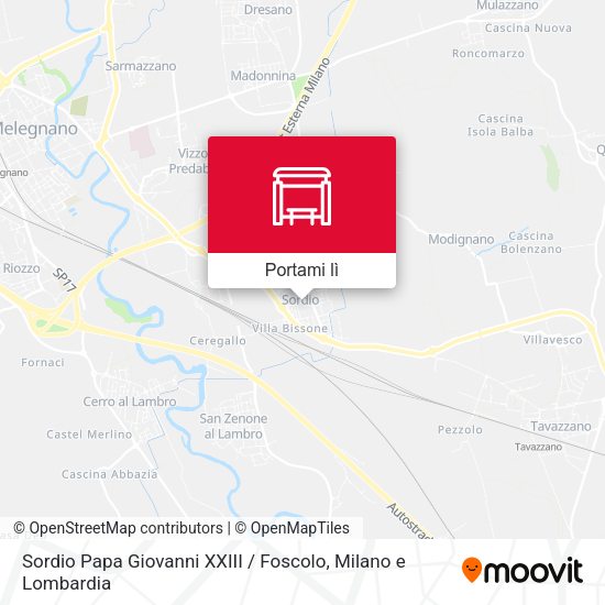 Mappa Sordio Papa Giovanni XXIII / Foscolo
