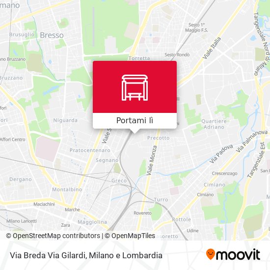 Mappa Via Breda Via Gilardi