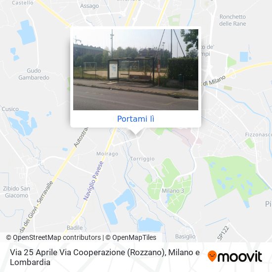 Mappa Via 25 Aprile Via Cooperazione (Rozzano)