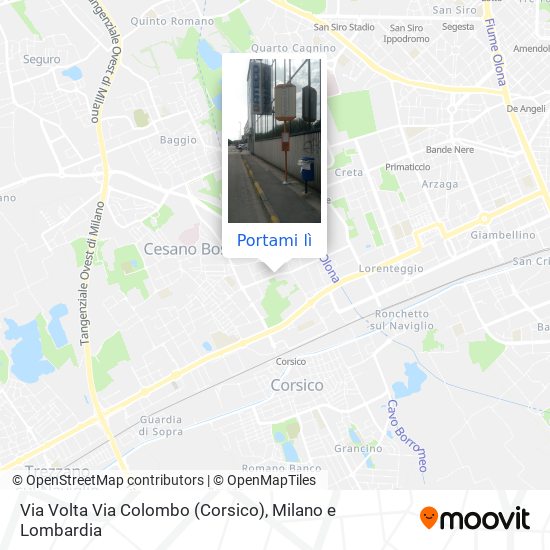 Mappa Via Volta Via Colombo (Corsico)