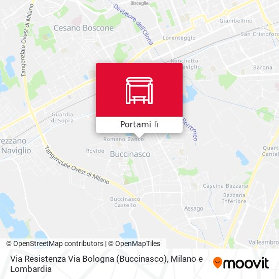 Mappa Via Resistenza Via Bologna (Buccinasco)