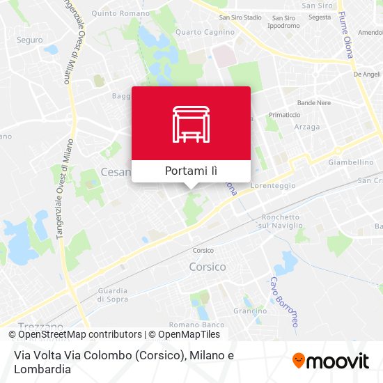 Mappa Via Volta Via Colombo (Corsico)