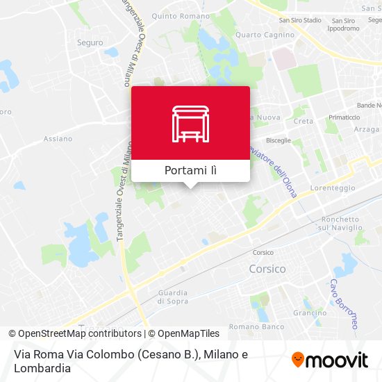 Mappa Via Roma Via Colombo (Cesano B.)