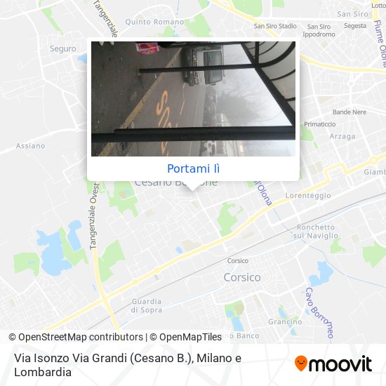 Mappa Via Isonzo Via Grandi (Cesano B.)