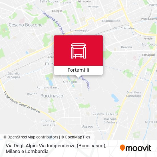 Mappa Via Degli Alpini Via Indipendenza (Buccinasco)