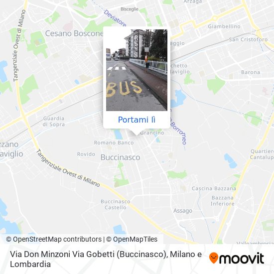 Mappa Via Don Minzoni Via Gobetti (Buccinasco)