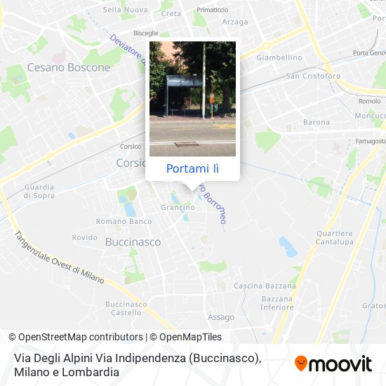 Mappa Via Degli Alpini Via Indipendenza (Buccinasco)
