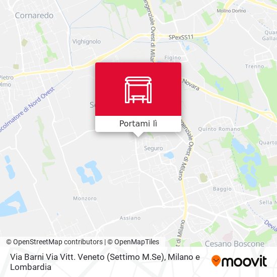 Mappa Via Barni Via Vitt. Veneto (Settimo M.Se)