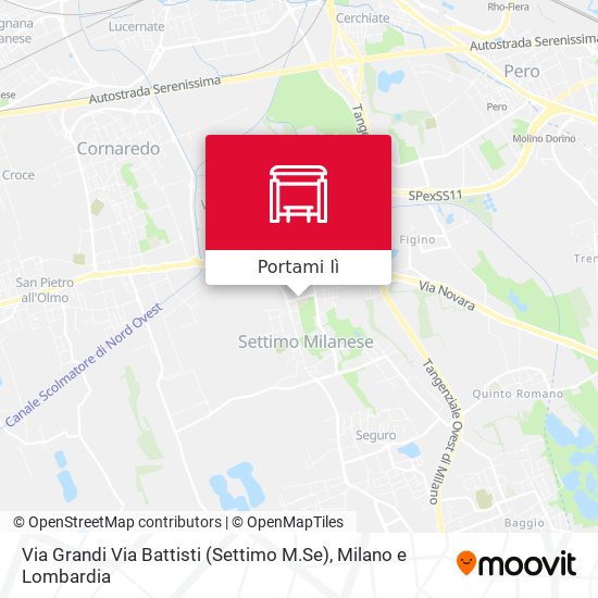 Mappa Via Grandi Via Battisti (Settimo M.Se)