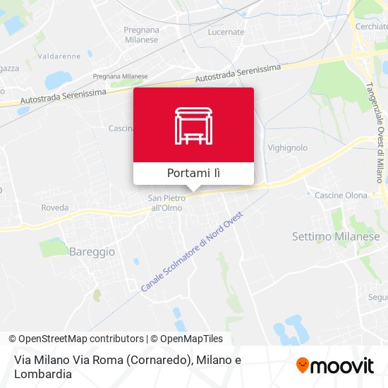 Mappa Via Milano Via Roma (Cornaredo)
