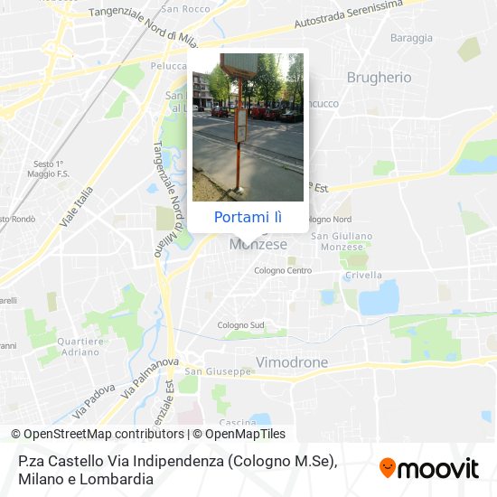 Mappa P.za Castello Via Indipendenza (Cologno M.Se)