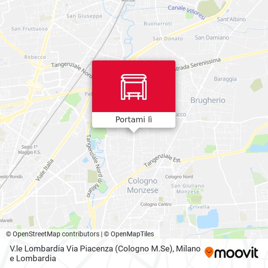 Mappa V.le Lombardia Via Piacenza (Cologno M.Se)