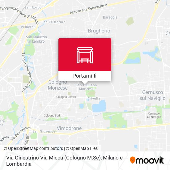 Mappa Via Ginestrino Via Micca (Cologno M.Se)