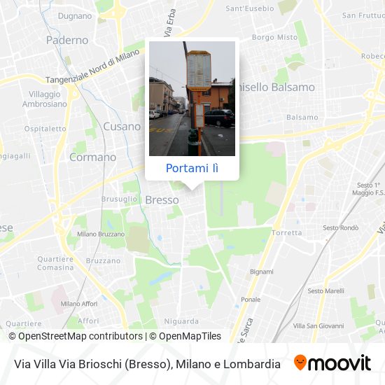 Mappa Via Villa Via Brioschi (Bresso)