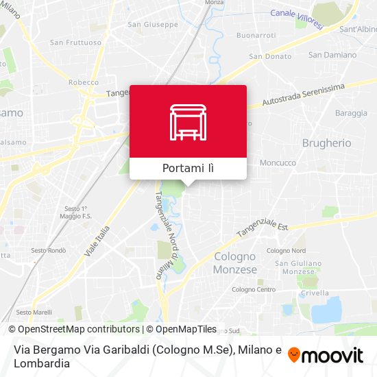 Mappa Via Bergamo Via Garibaldi (Cologno M.Se)