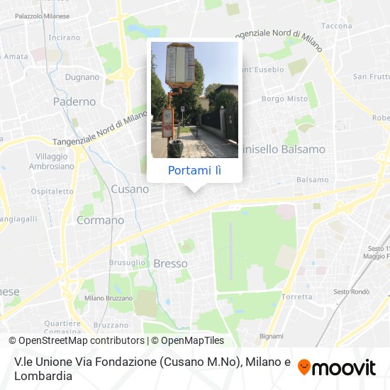 Mappa V.le Unione Via Fondazione (Cusano M.No)