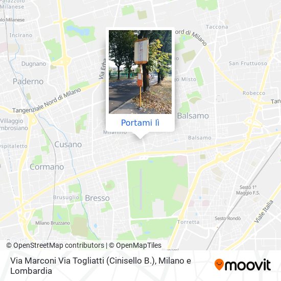 Mappa Via Marconi Via Togliatti (Cinisello B.)
