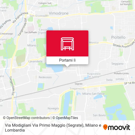Mappa Via Modigliani Via Primo Maggio (Segrate)