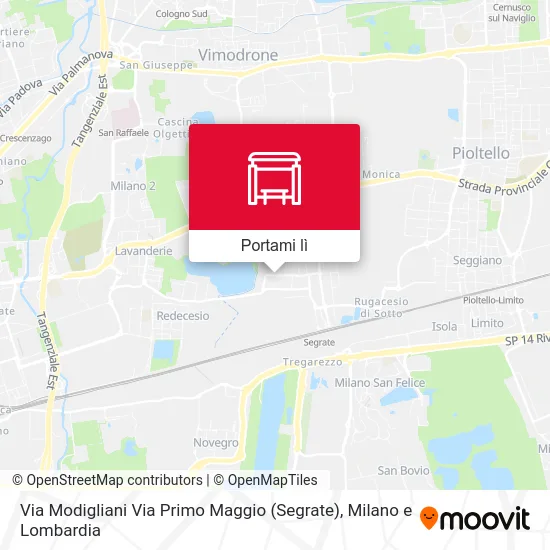 Mappa Via Modigliani Via Primo Maggio (Segrate)