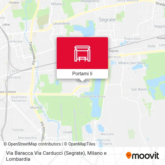 Mappa Via Baracca Via Carducci (Segrate)