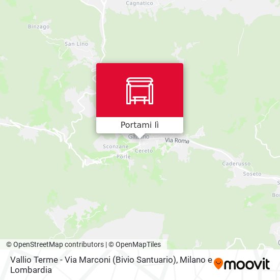 Mappa Vallio Terme - Via Marconi (Bivio Santuario)