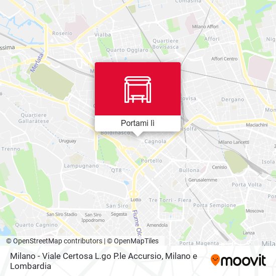 Mappa Milano - Viale Certosa L.go P.le Accursio