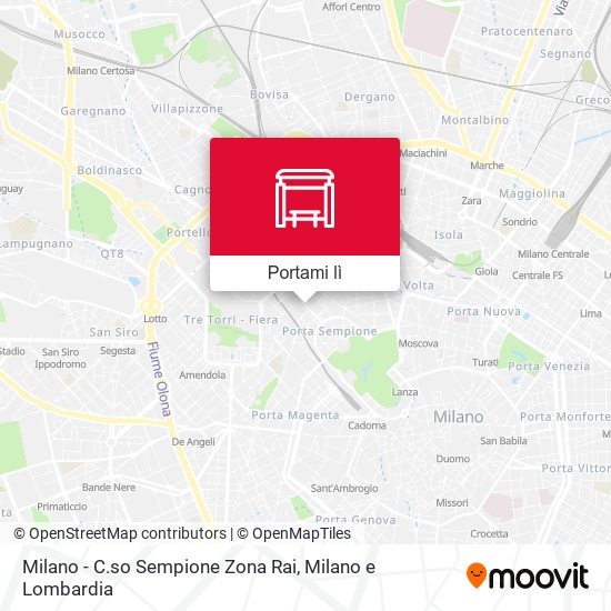 Mappa Milano - C.so Sempione Zona Rai