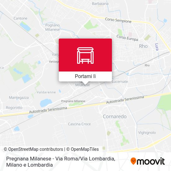 Mappa Pregnana Milanese -  Via Roma / Via Lombardia