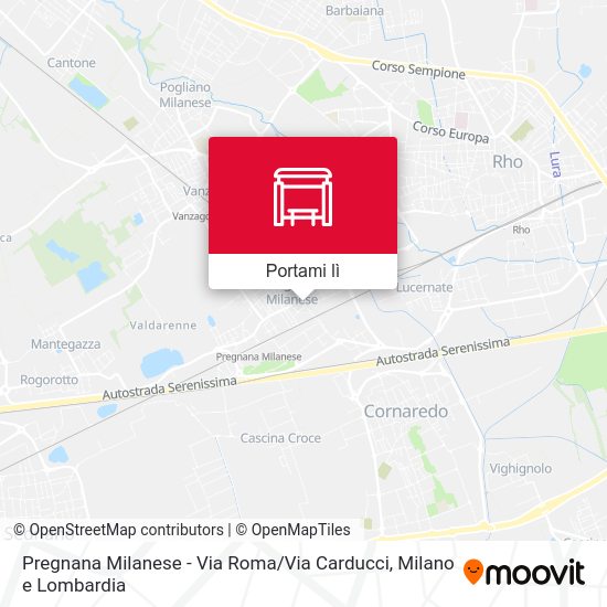 Mappa Pregnana Milanese -  Via Roma / Via Carducci