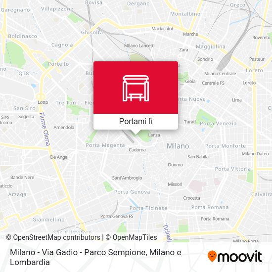Mappa Milano -  Via Gadio - Parco Sempione