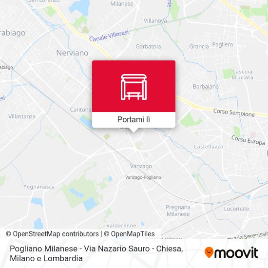 Mappa Pogliano Milanese -  Via Nazario Sauro - Chiesa