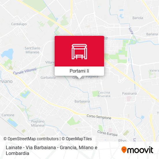 Mappa Lainate -  Via Barbaiana - Grancia