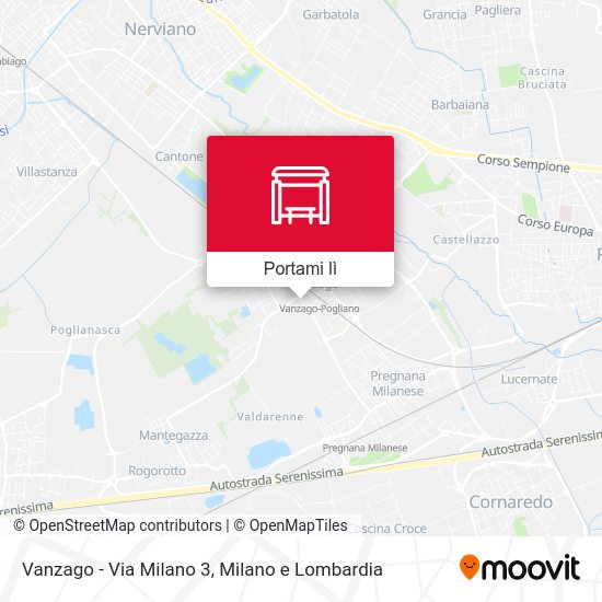 Mappa Vanzago -  Via Milano 3