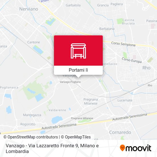 Mappa Vanzago -  Via Lazzaretto Fronte 9