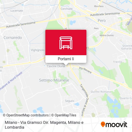 Mappa Milano -  Via Gramsci Dir. Magenta