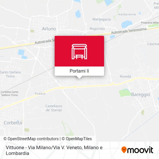 Mappa Vittuone -  Via Milano / Via V. Veneto