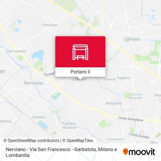 Mappa Nerviano -  Via San Francesco - Garbatola